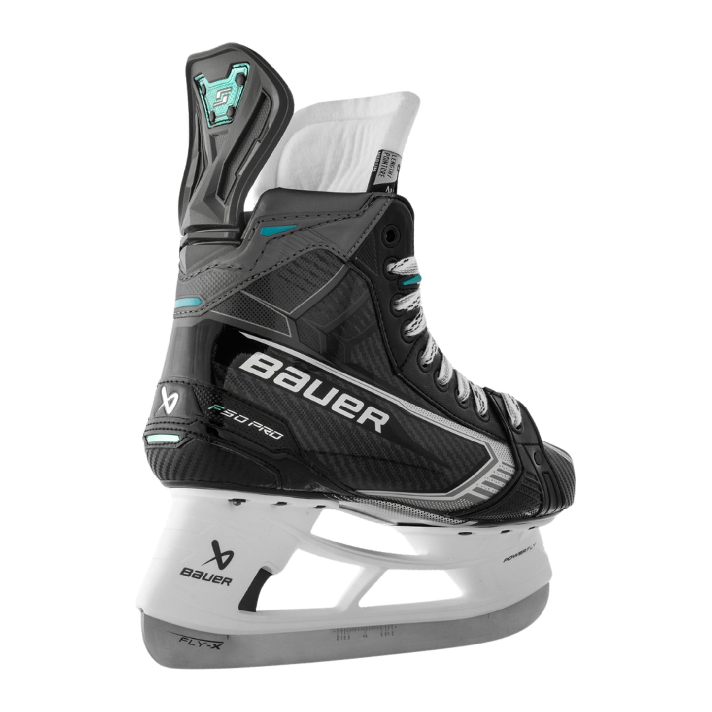 A photo of the Bauer Supreme F50 Pro Hockey Skates in colour black, white and blue. 