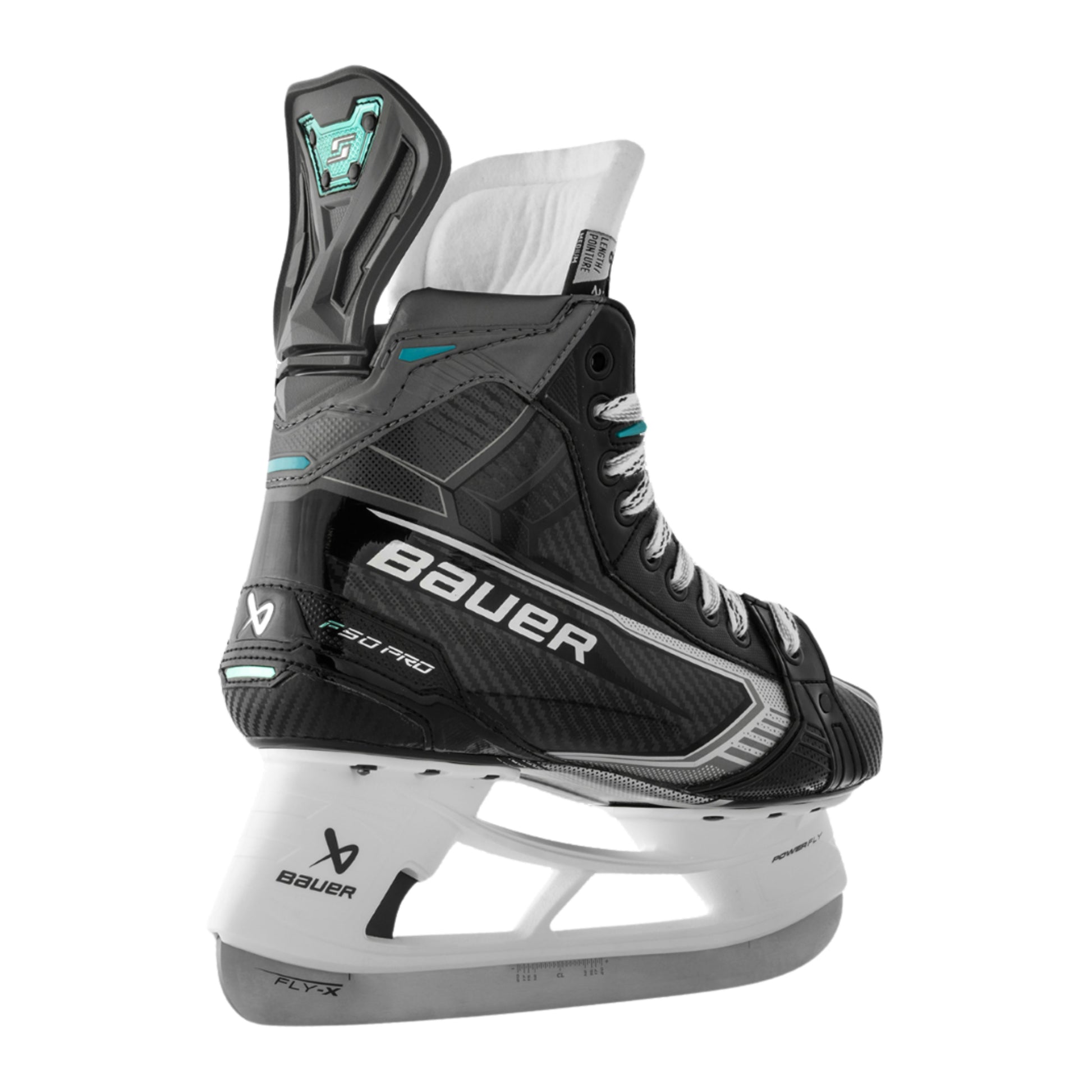 A photo of the Bauer Supreme F50 Pro Hockey Skates in colour black, white and blue. 
