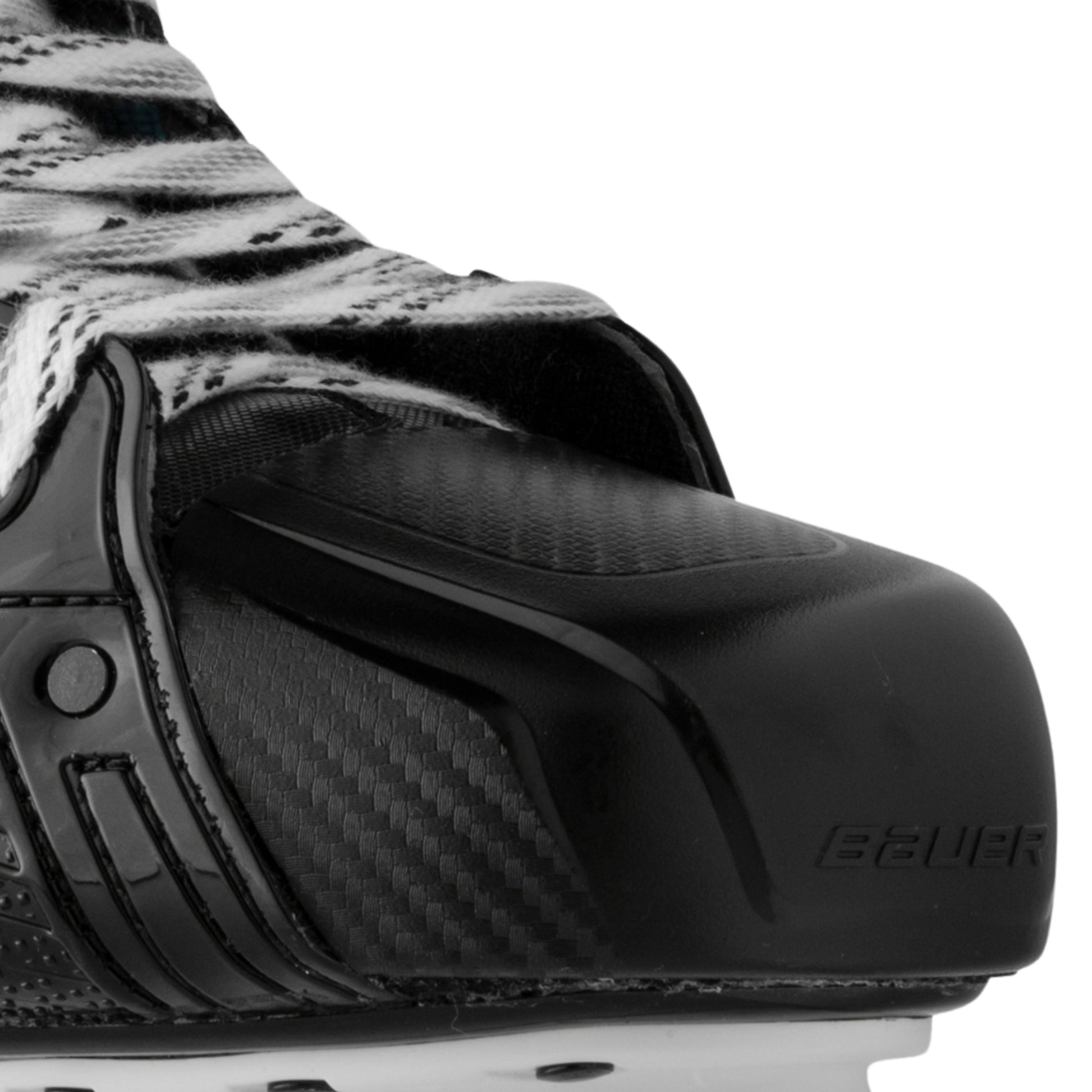 A photo of the Bauer Supreme F50 Pro Hockey Skates in colour black, white and blue. 