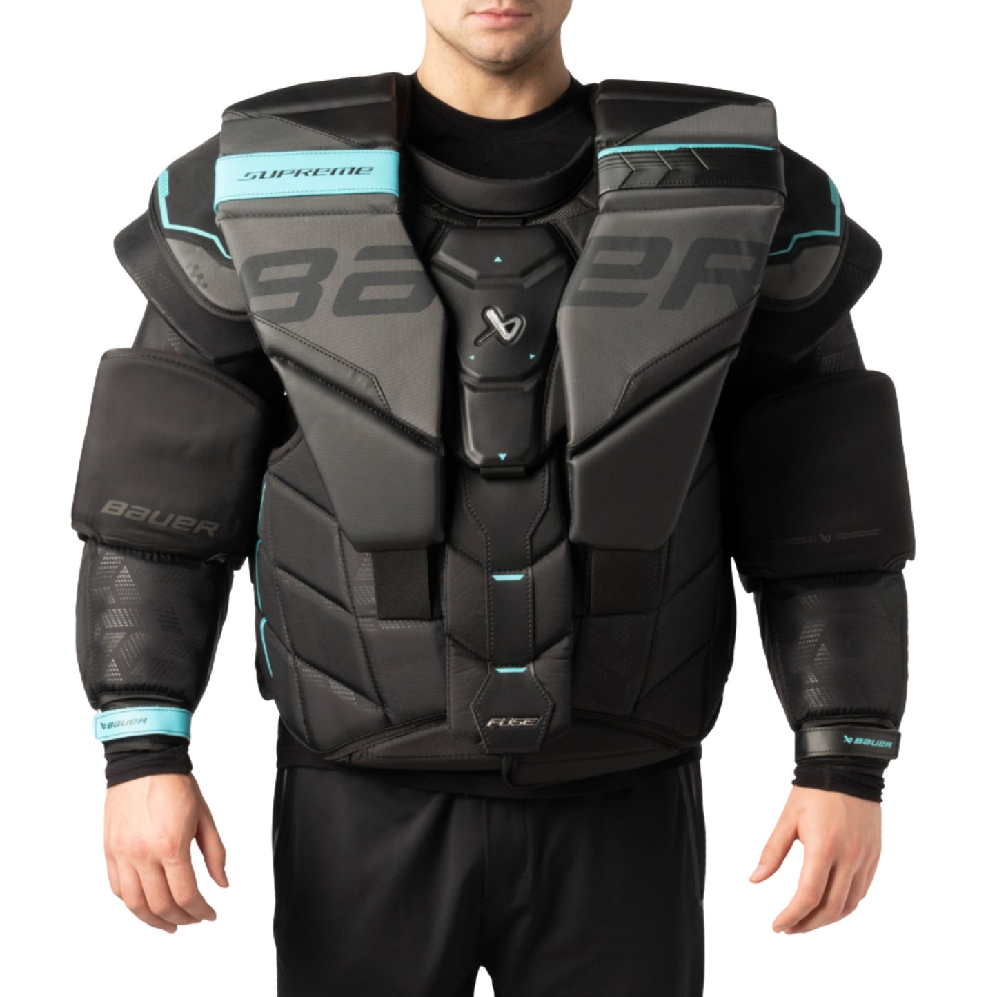A photo of the Bauer Supreme Fuse Goalie Chest Protector in colour black.