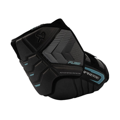 A photo of the Bauer Supreme Fuse Elbow Pads (2026) in colour black and blue.