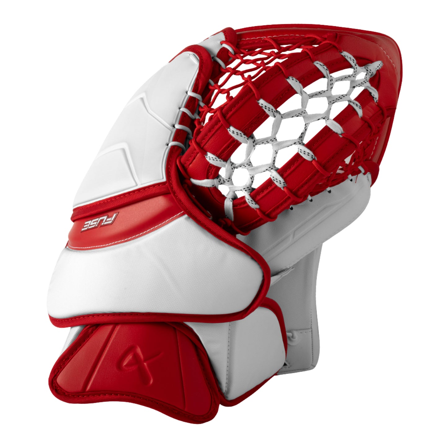 A photo of the Bauer Supreme Fuse Senior Goalie Catcher in colour white and red.