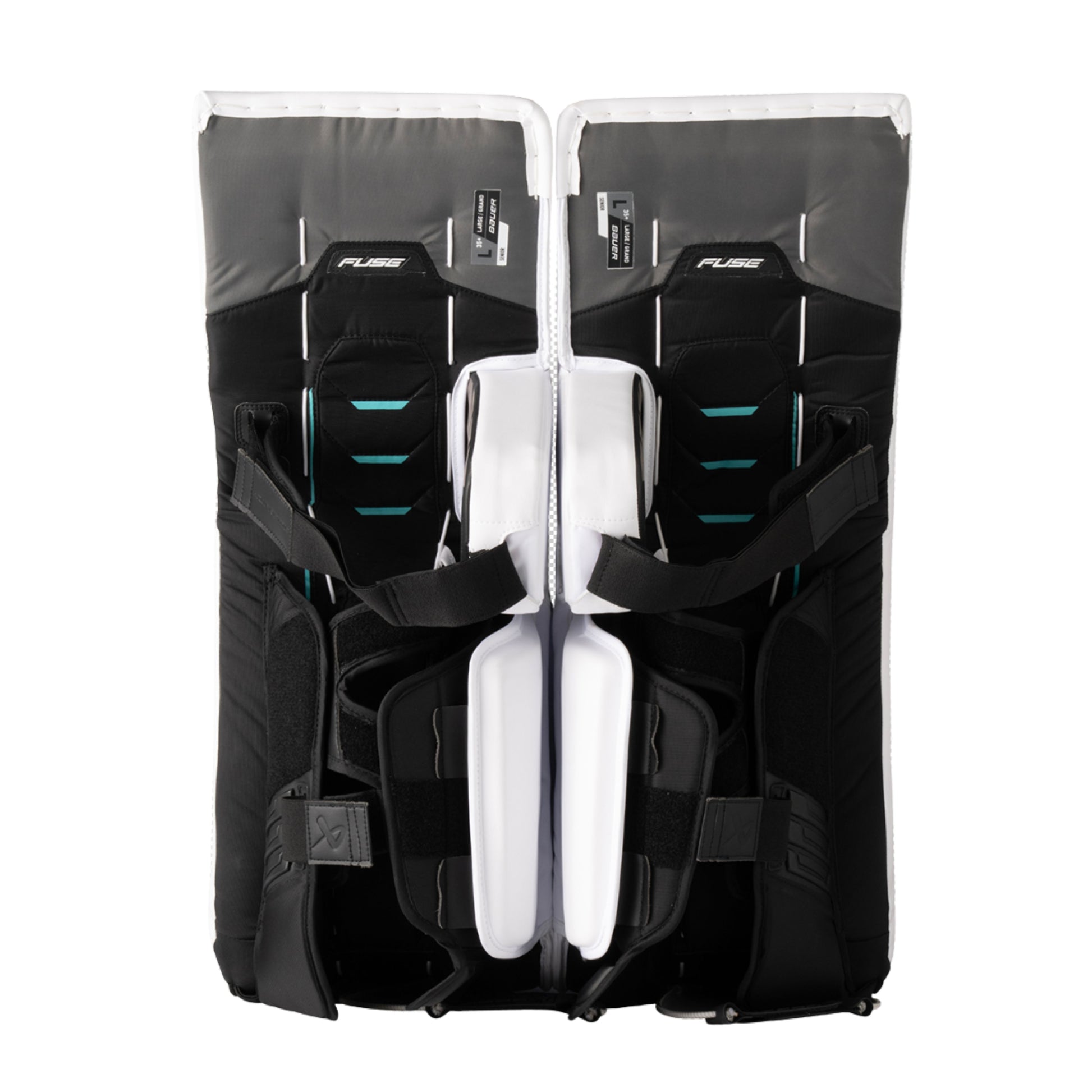 A photo of the Bauer Supreme Fuse Senior Goalie Pads in colour white.