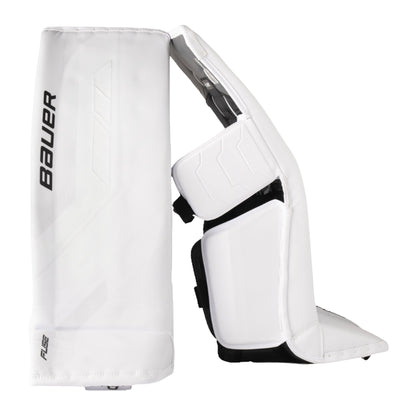 A photo of the Bauer Supreme Fuse Senior Goalie Pads in colour white.