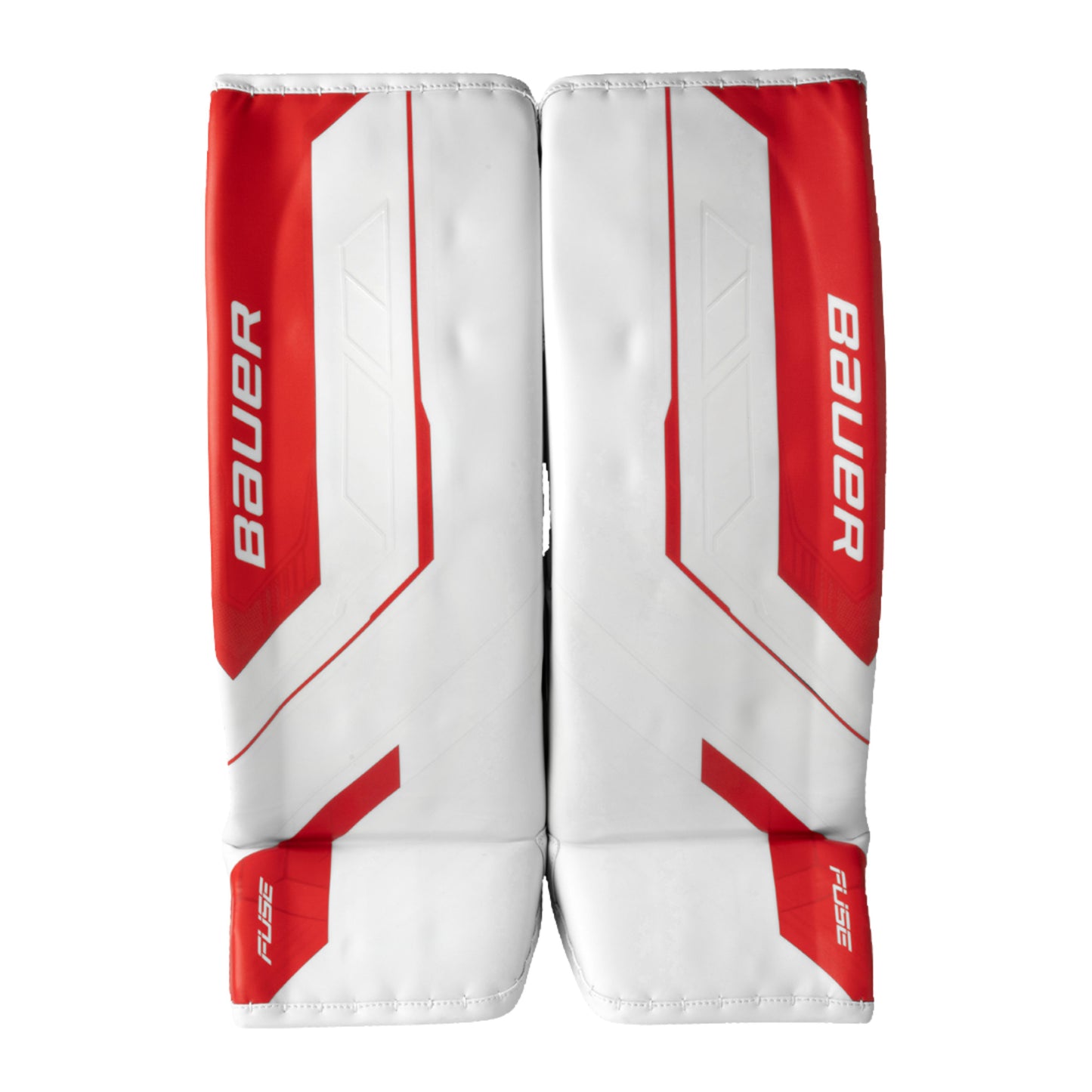 A photo of the Bauer Supreme Fuse Senior Goalie Pads in colour red.