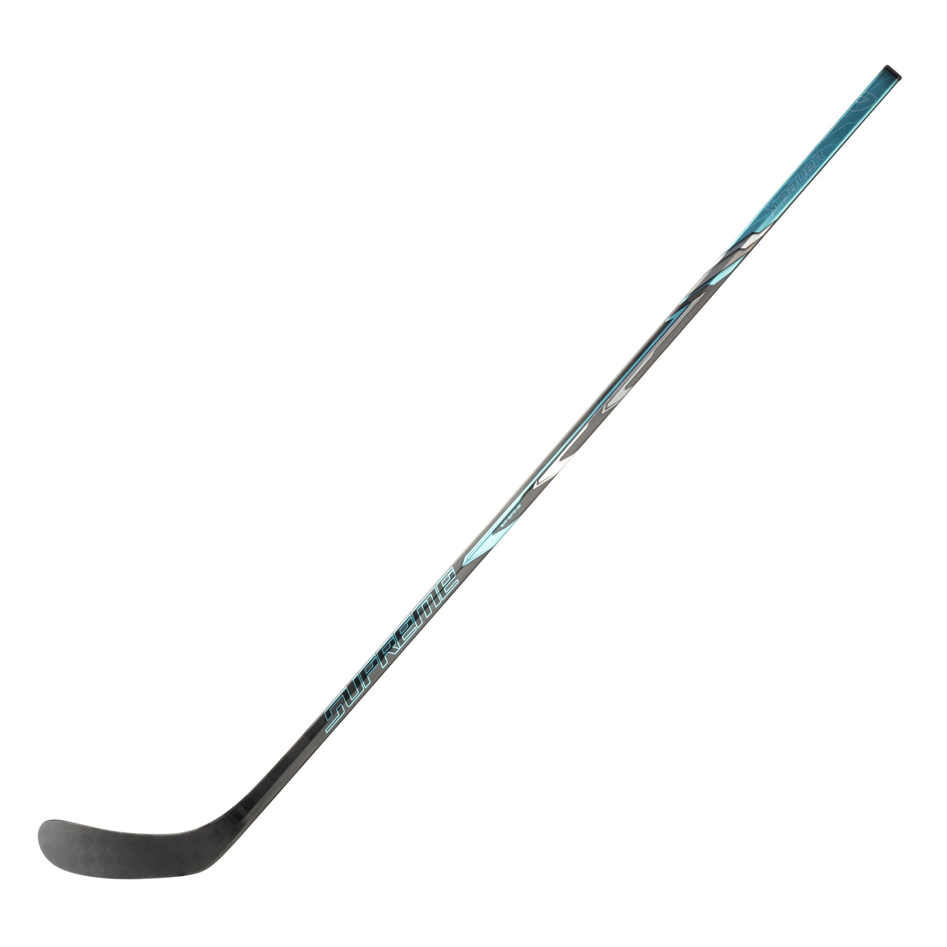 A photo of the Bauer Supreme Fuse Hockey Stick (2026) in colour black, white and teal.