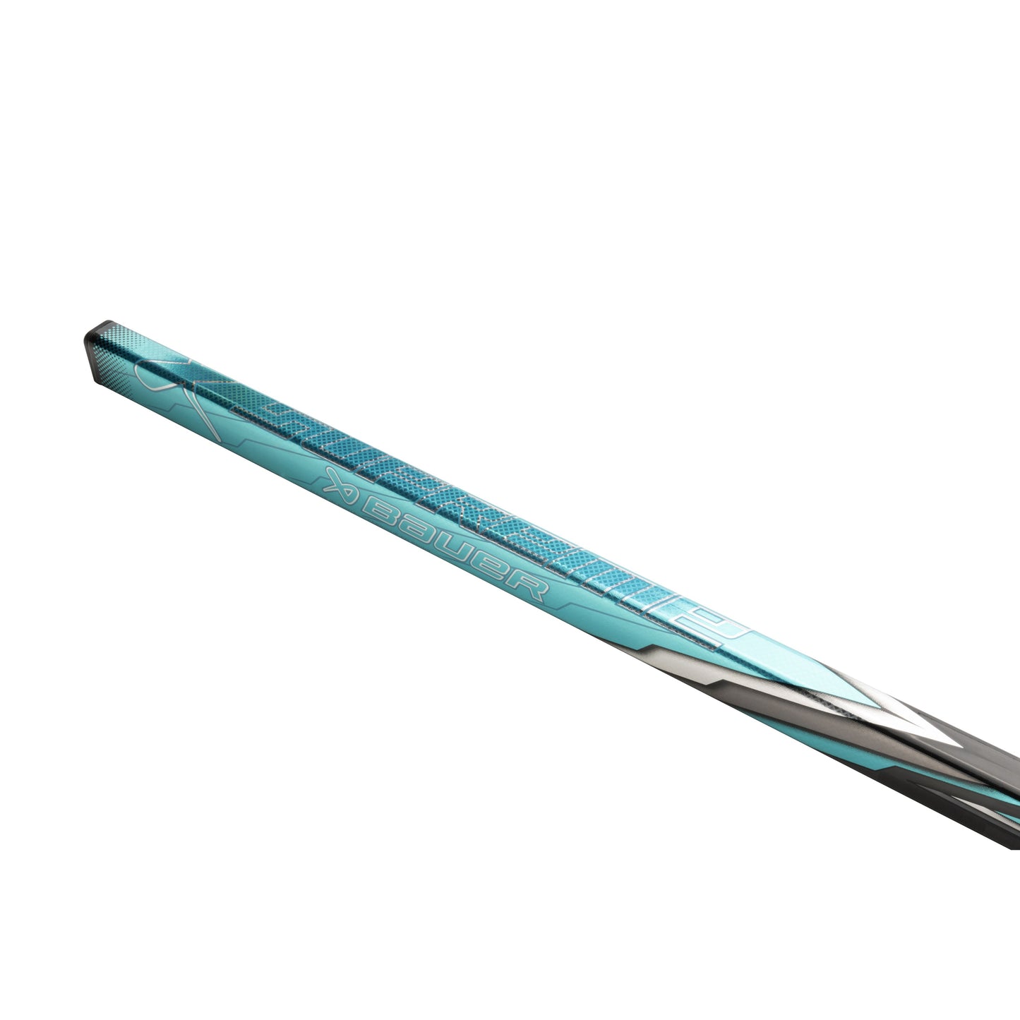 A photo of the Bauer Supreme Fuse Hockey Stick (2026) in colour black, white and teal.