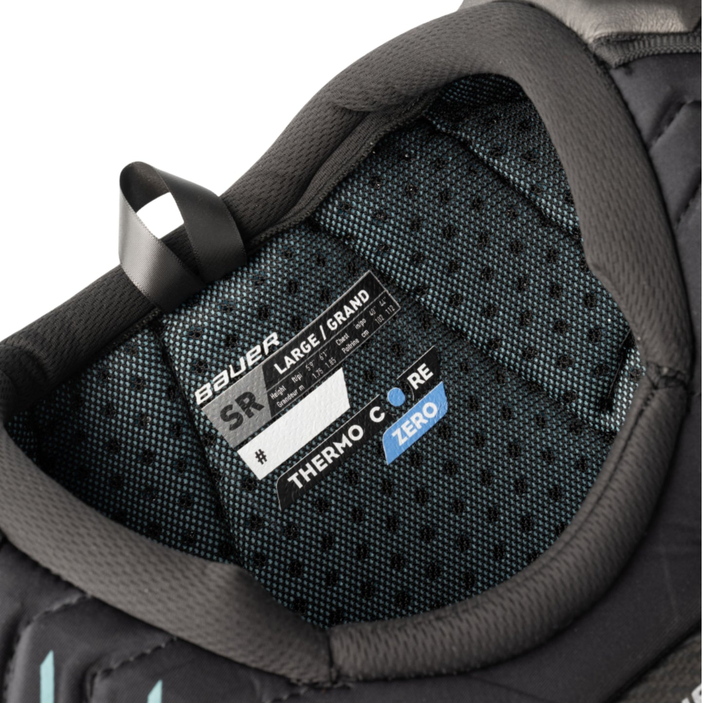 A photo of the Bauer Supreme Fuse Shoulder Pads in colour black and blue.