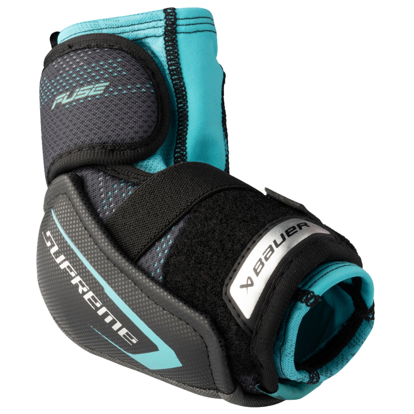 A photo of the Bauer Supreme Fuse Youth Elbow Pads in colour black and blue.