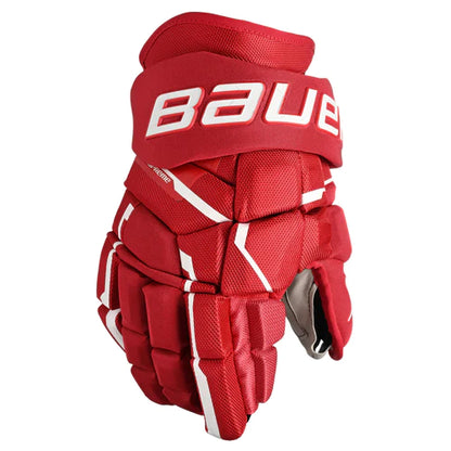 Bauer Supreme MACH Senior Hockey Gloves (2023) Red