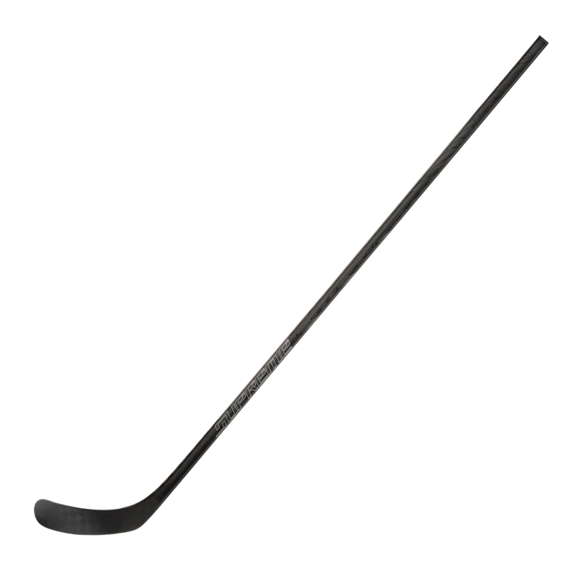 A photo of the Bauer Supreme Pro Hockey Stick (2026) in colour black, with grey Supreme logo.