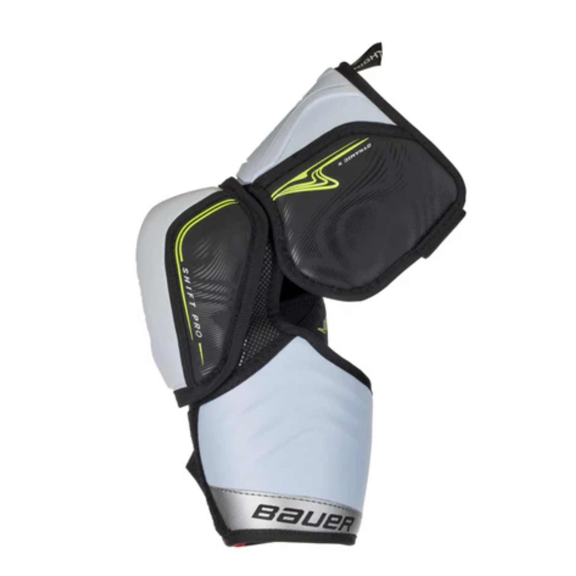 A photo of the Bauer Vapor Shift Pro Senior Elbow Pads (2025) in colour white and black.
