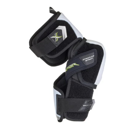 A photo of the Bauer Vapor Shift Pro Senior Elbow Pads (2025) in colour white and black.