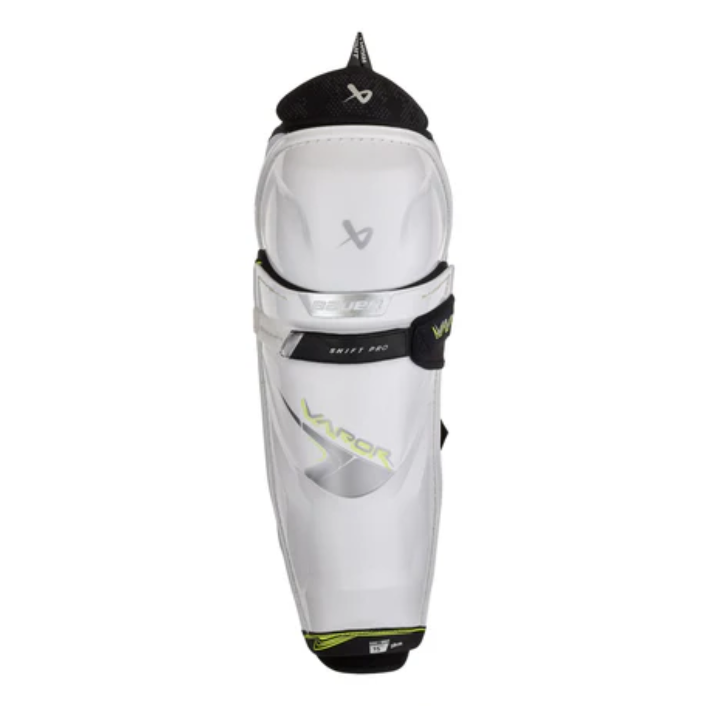 A photo of the Bauer Vapor Shift Pro Senior Shin Guard (2025) in colour white and black.