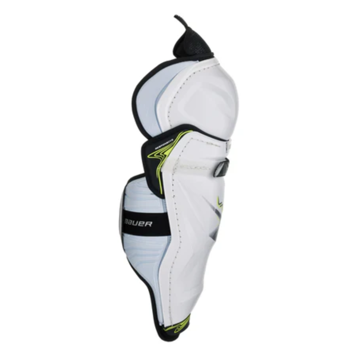 A photo of the Bauer Vapor Shift Pro Senior Shin Guard (2025) in colour white and black.