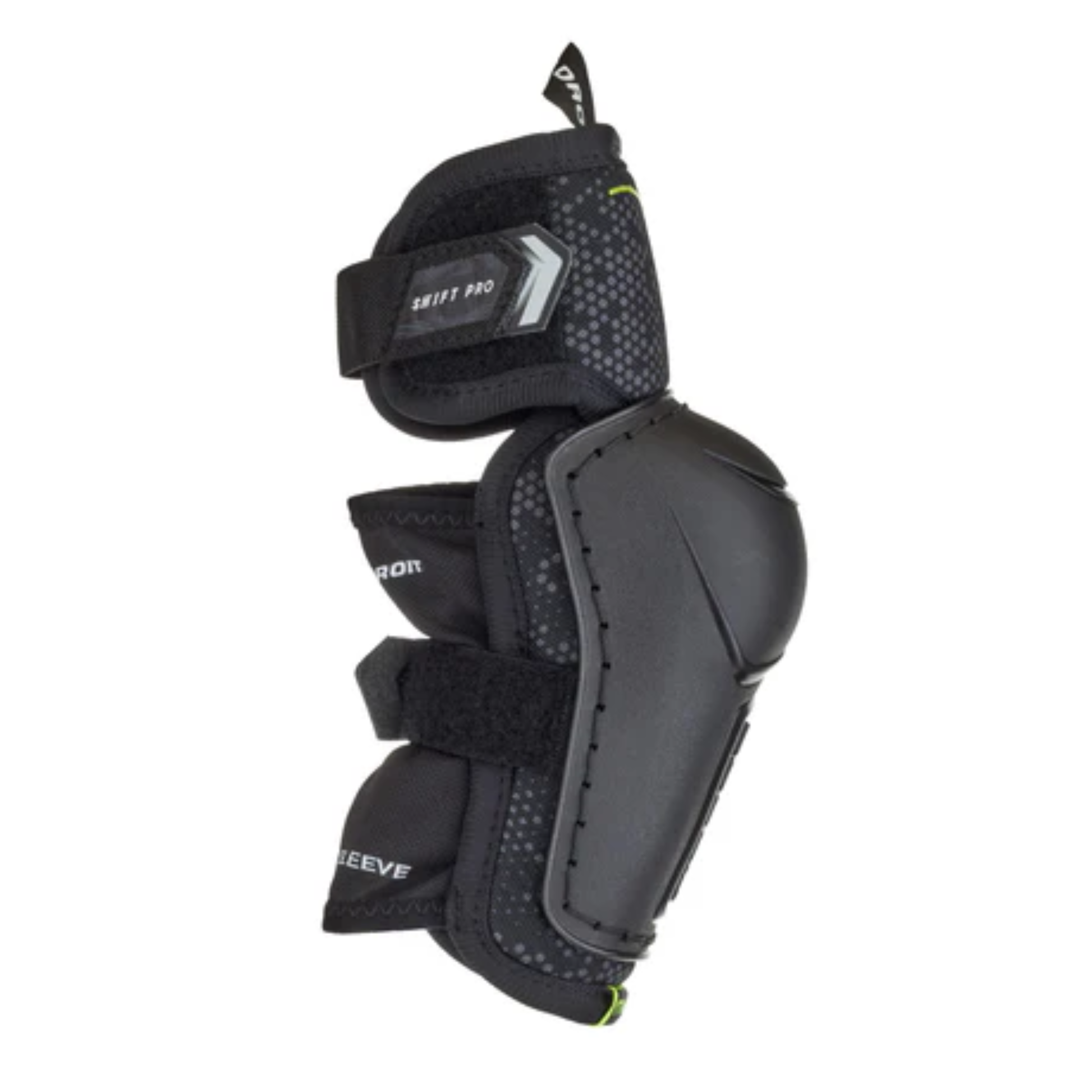 A photo of the Bauer Vapor Shift Pro Youth Hockey Elbow Pads (2025) in colour black and green.