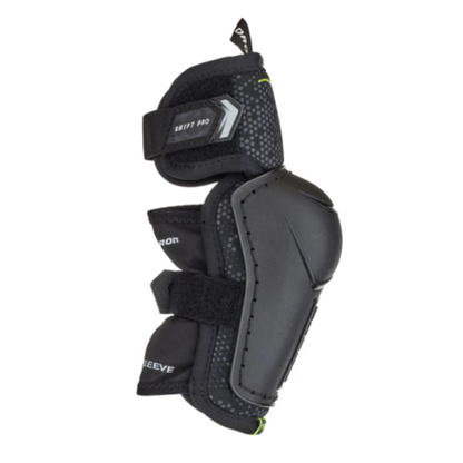 A photo of the Bauer Vapor Shift Pro Youth Hockey Elbow Pads (2025) in colour black and green.