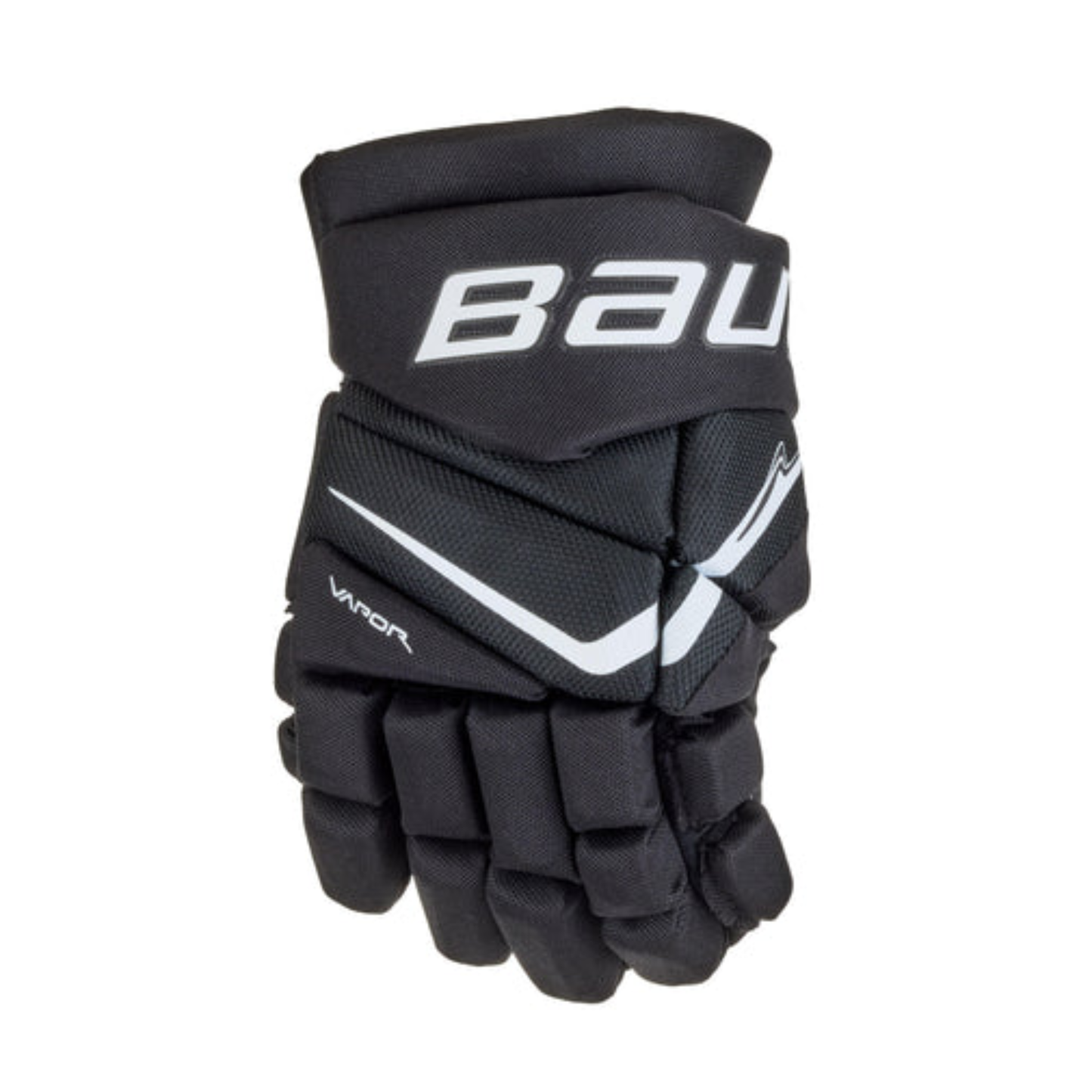 A photo of the Bauer Vapor Shift Pro Youth Hockey Gloves - Source Exclusive (2025) in colour black and white.