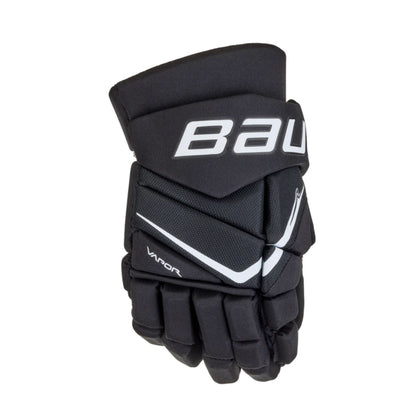 A photo of the Bauer Vapor Velocity Hockey Gloves in colour black and white.
