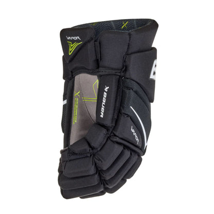 A photo of the Bauer Vapor Velocity Hockey Gloves in colour black and white.