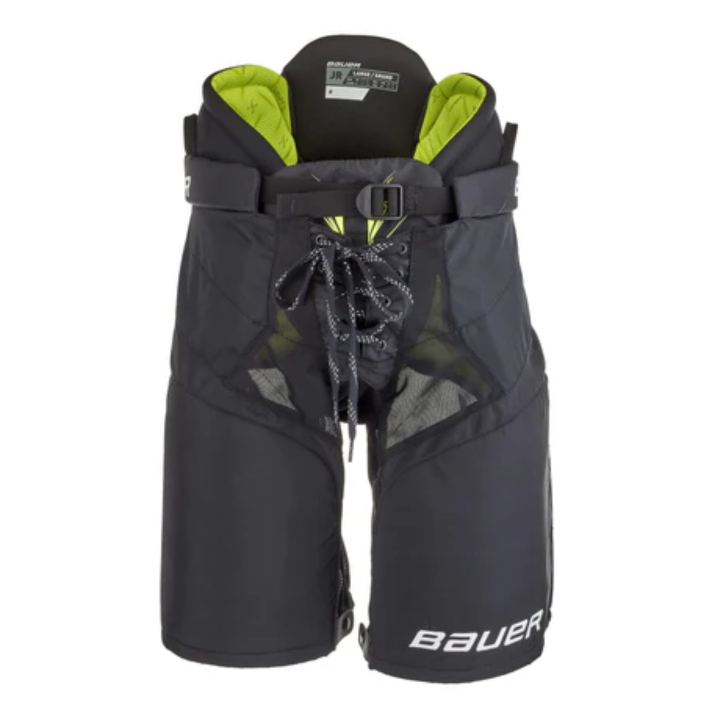 A photo of the Bauer Vapor Velocity Hockey Pants (2025) in colour black and green.