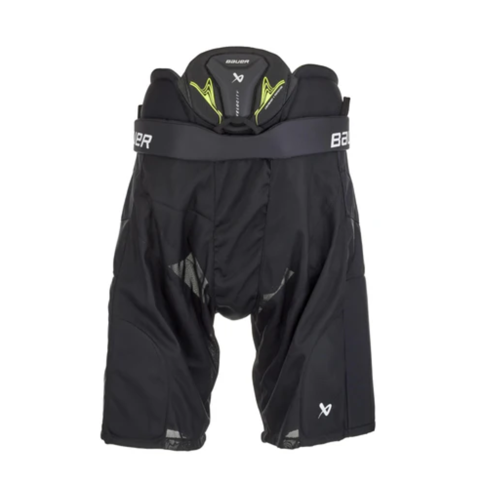 A photo of the Bauer Vapor Velocity Senior Hockey Pants (2025) in colour black and green.