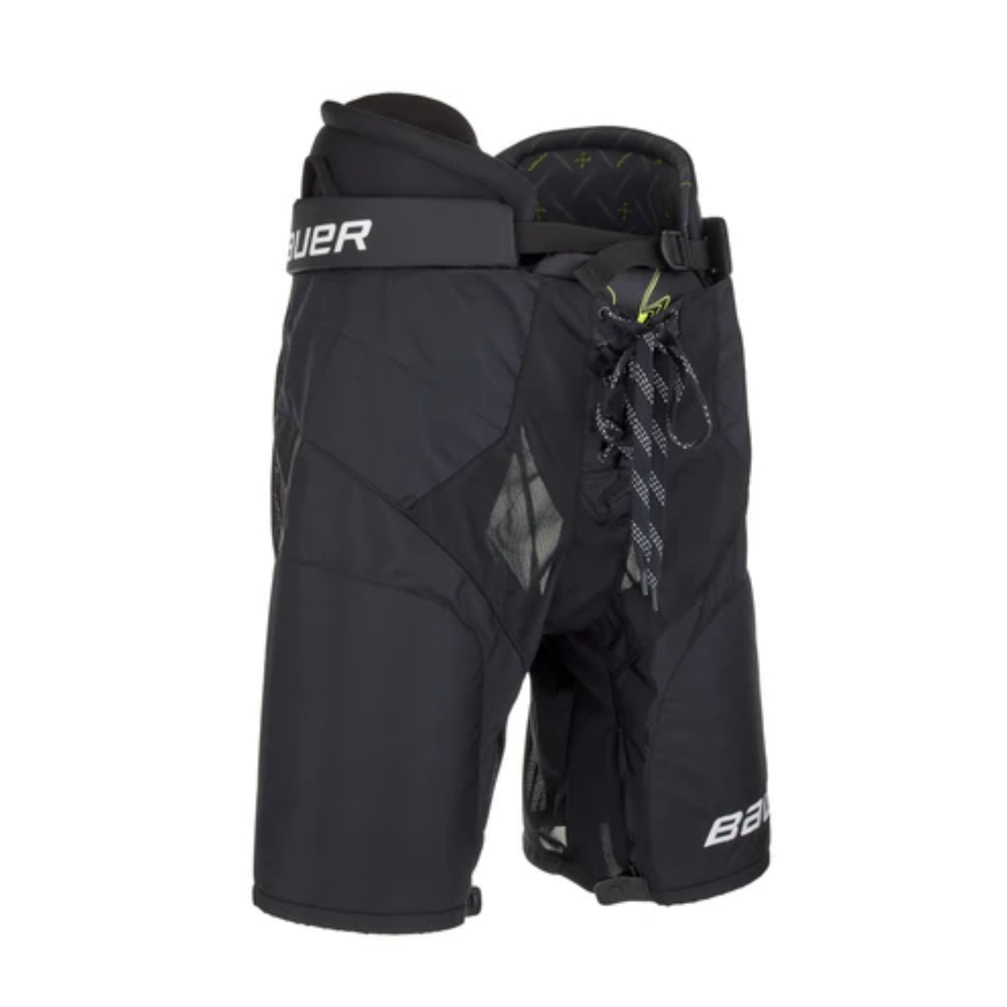 A photo of the Bauer Vapor Velocity Senior Hockey Pants (2025) in colour black and green.