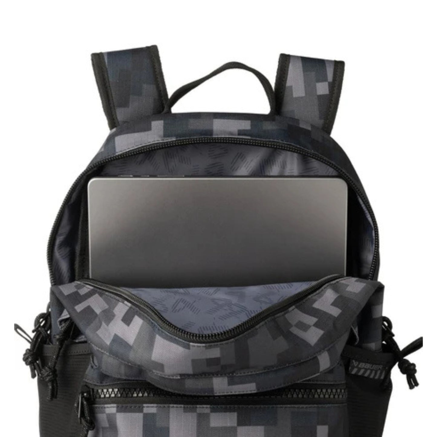 A photo of the Bauer Varsity Backpack (2026) in colour camo.