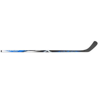 A photo of the Bauer X Series Senior Hockey Stick in colour black and blue, side view.