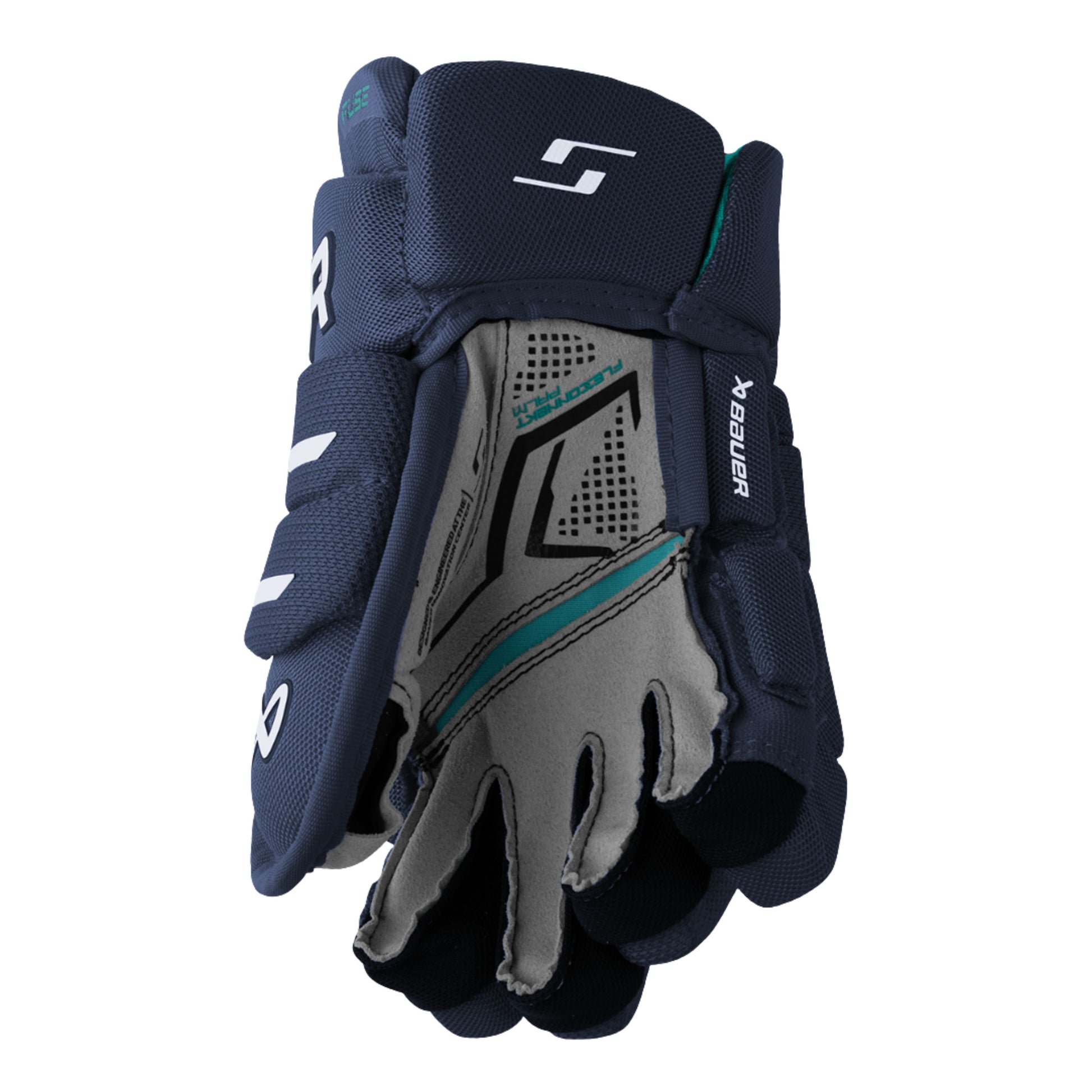 A photo of the Bauer Supreme Fuse Youth Hockey Gloves (2026) in colour navy.