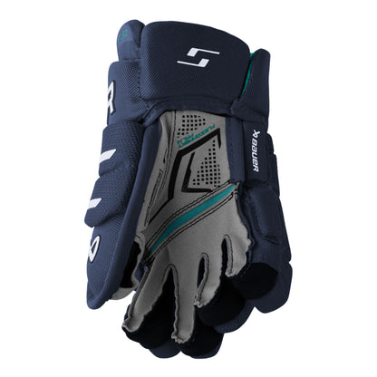 A photo of the Bauer Supreme Fuse Youth Hockey Gloves (2026) in colour navy.