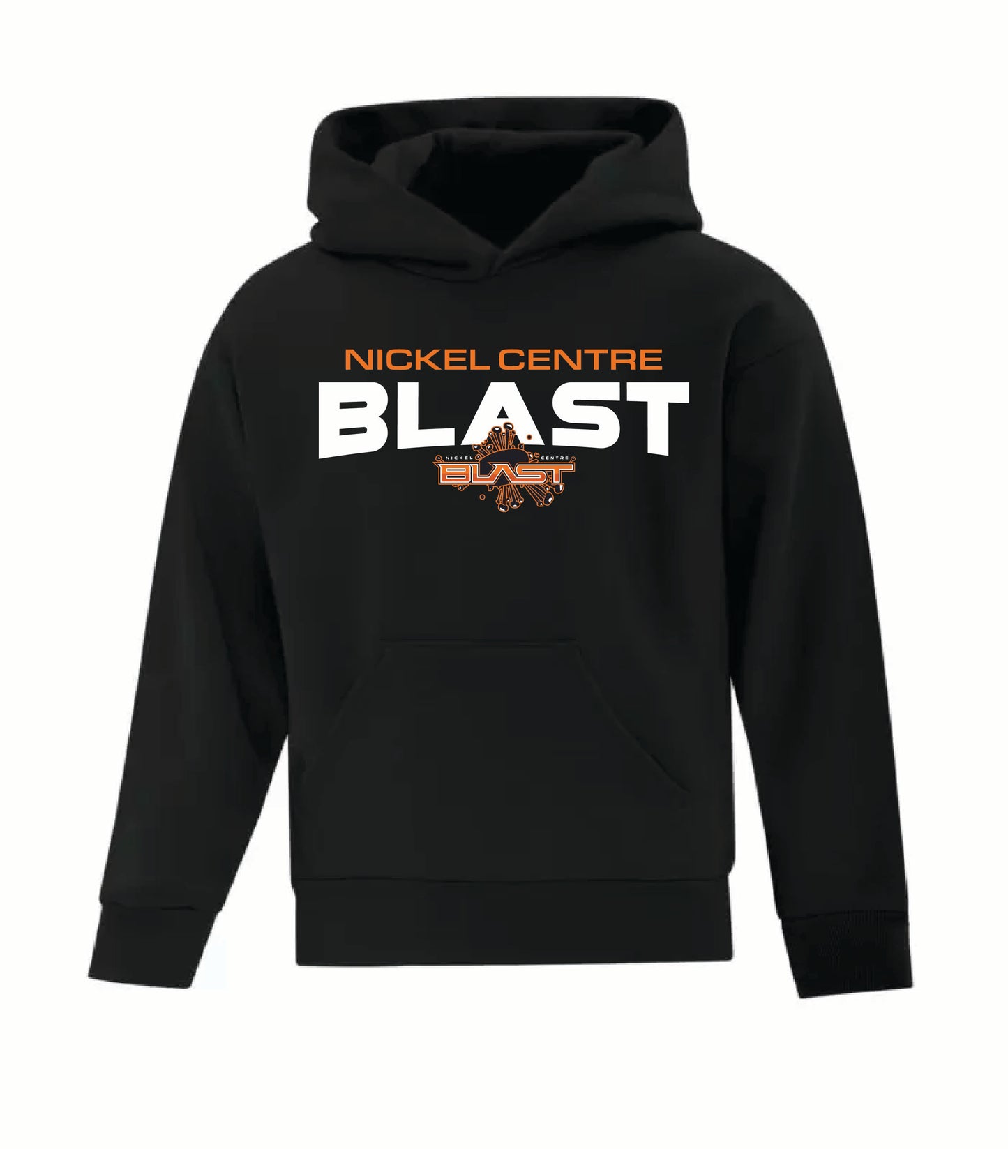 A photo of the Nickel Centre Blast - Youth Hoodie in colour black.