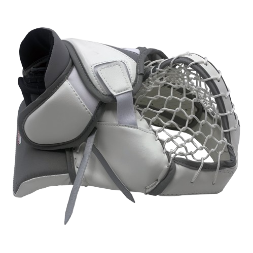 A photo of the Brian's Eclipse Senior Goalie Catcher in colour grey and white. 
