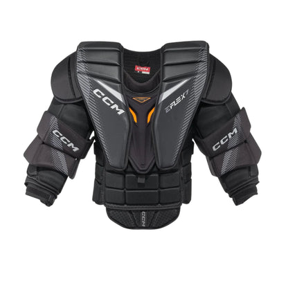 A photo of the CCM Extreme Flex 7 Senior Chest & Arm Protector in colour black and orange.