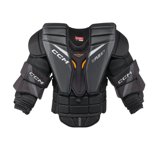 A photo of the CCM Extreme Flex 7 Senior Chest & Arm Protector in colour black and orange.