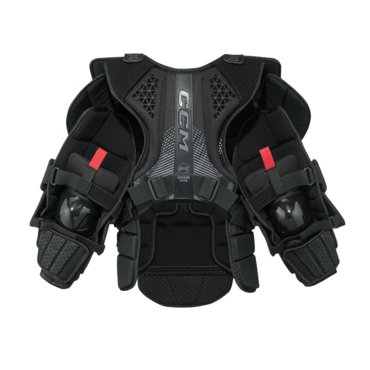 A photo of the CCM Extreme Flex 7 Senior Chest & Arm Protector in colour black and orange.