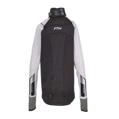 A photo of the CCM FTW Cut Protection Baselayer Long Sleeve Top Youth in colour black and white.