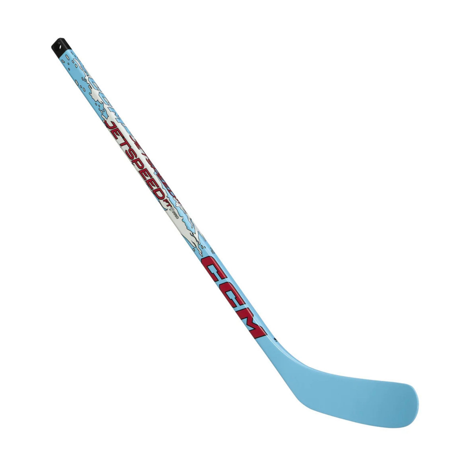 A photo of the CCM JetSpeed FT9 Pro Mini Stick (2026) in colour blue with Red writing.