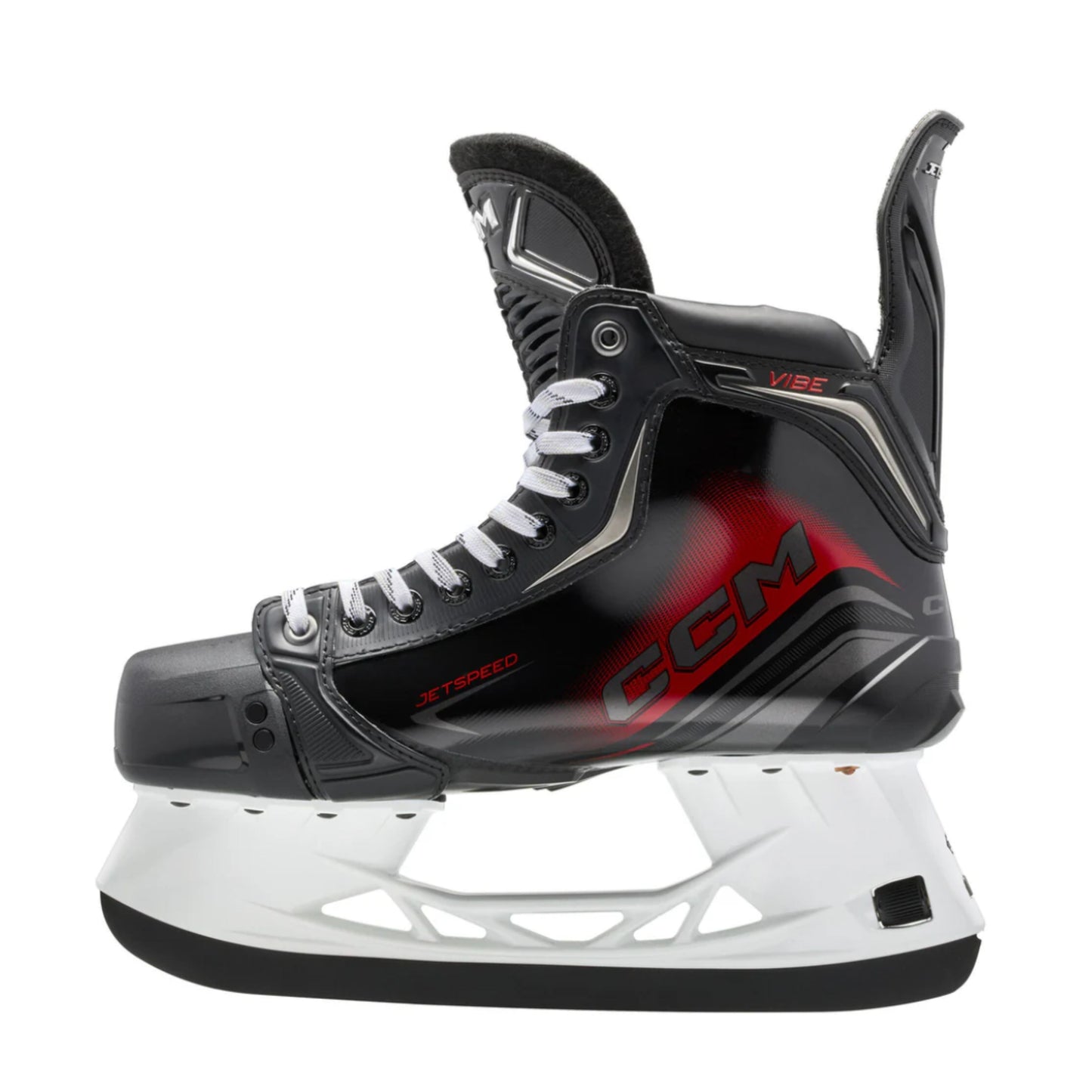 A photo of the CCM JetSpeed Vibe Hockey Skates in colour black and red.