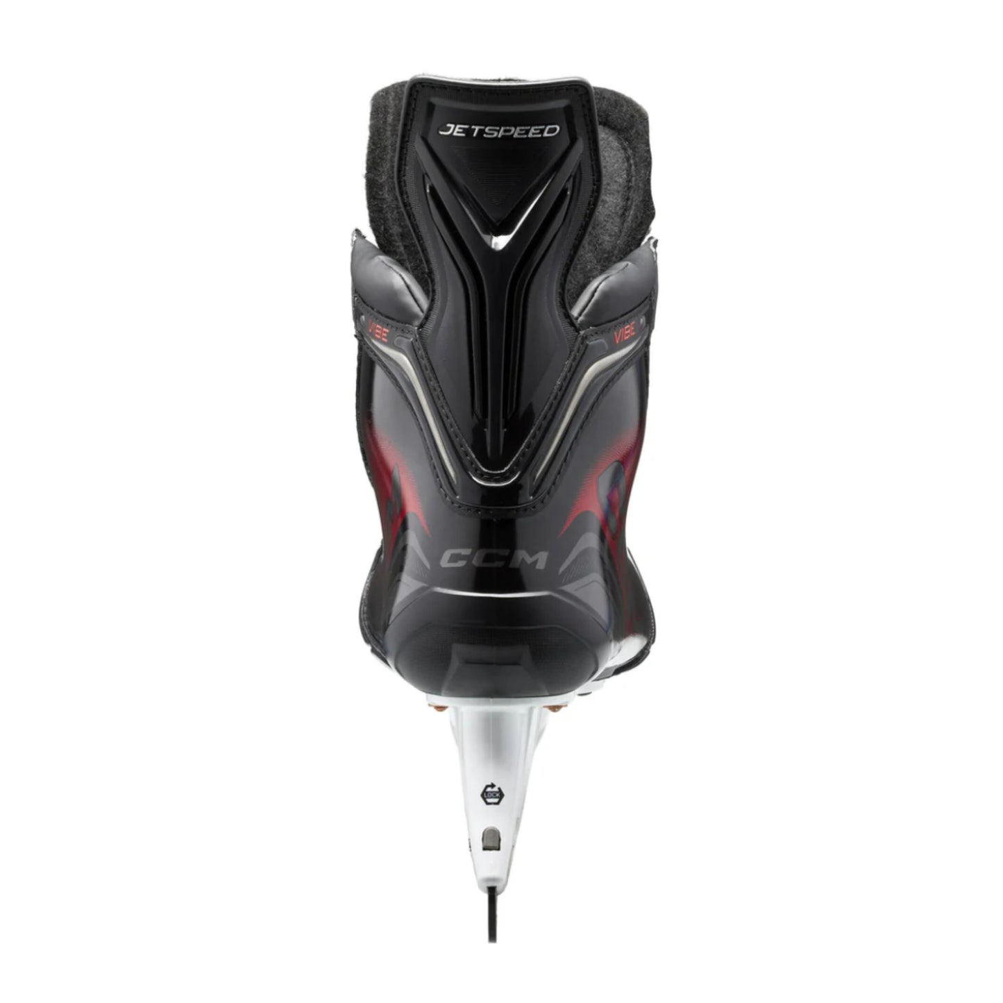 A photo of the CCM JetSpeed Vibe Hockey Skates in colour black and red.