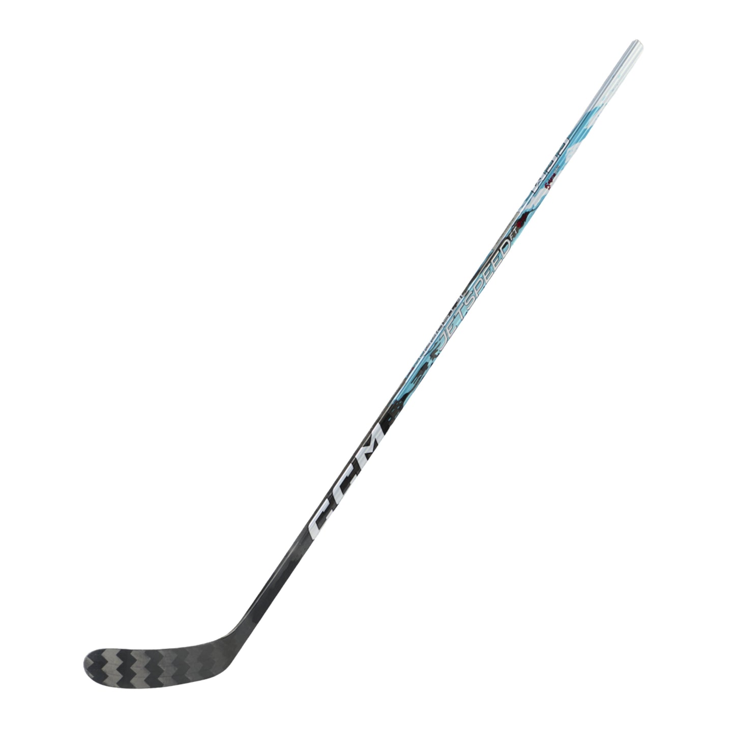 A photo of the CCM Jetspeed FT9 Pro Senior Hockey Stick in colour black, blue and white.
