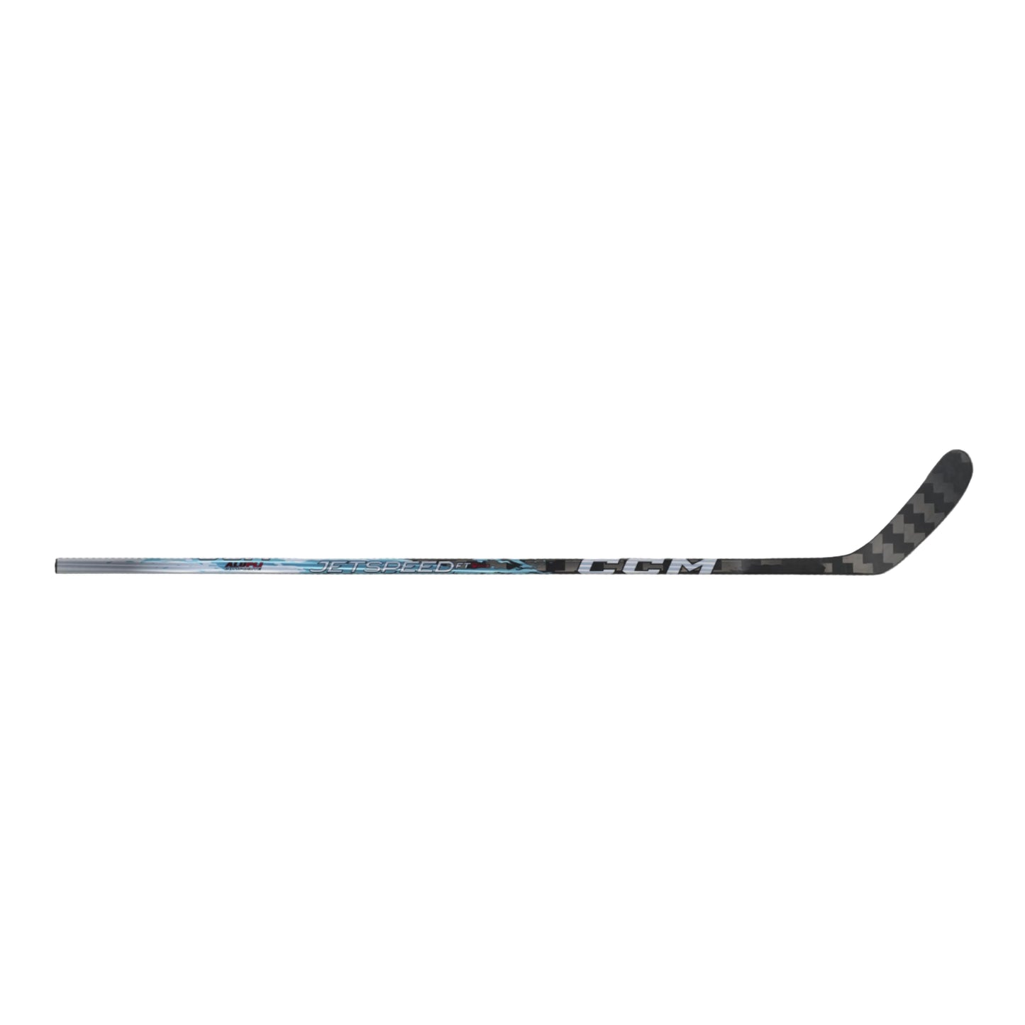 A photo of the CCM Jetspeed FT9 Pro Senior Hockey Stick in colour black, blue and white.