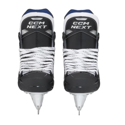 A photo of the CCM Next Intermediate Hockey Skates (2024) in colour black and white.