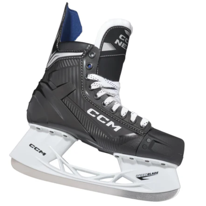 A photo of the CCM Next Intermediate Hockey Skates (2024) in colour black and white.