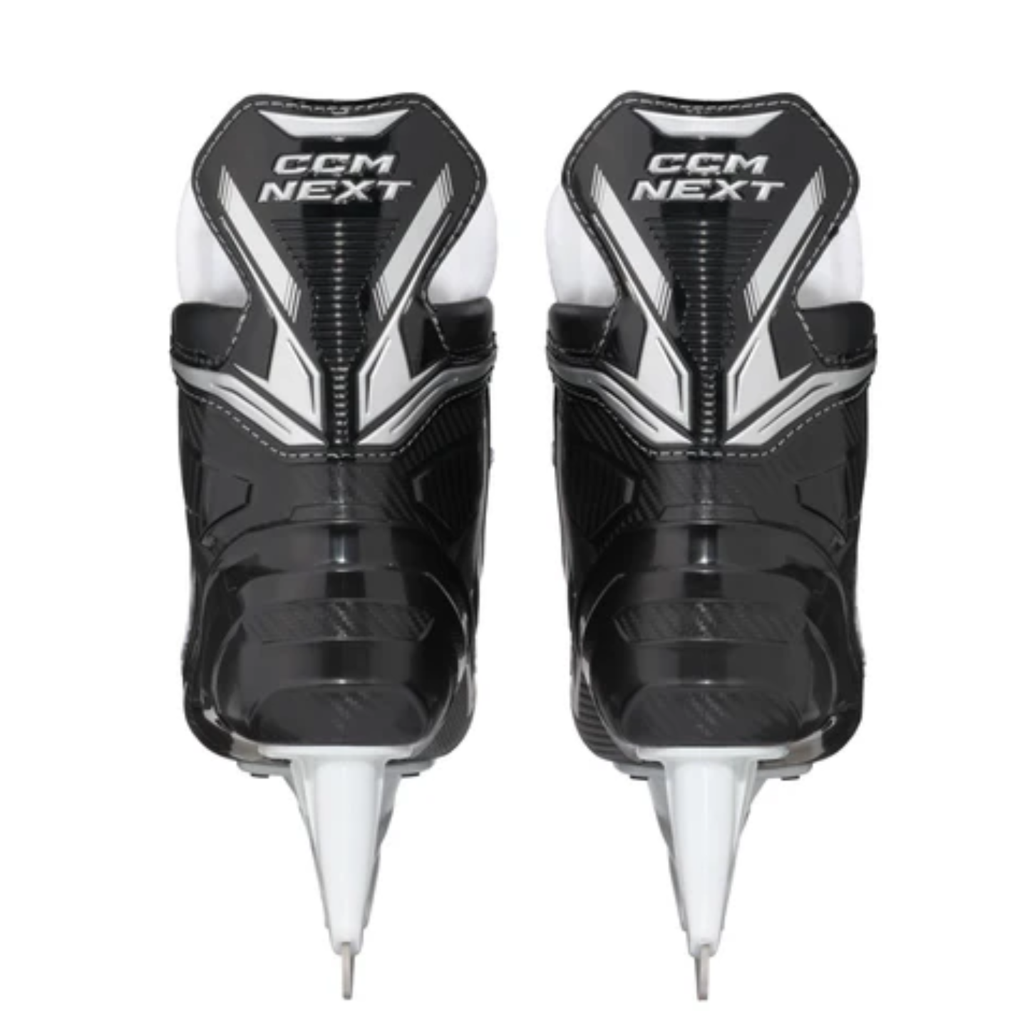 A photo of the CCM Next Intermediate Hockey Skates (2024) in colour black and white.