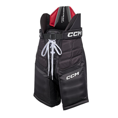 A photo of the CCM Phenom Goalie Pants Youth in colour black and red.