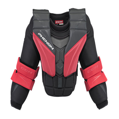 A photo of the CCM Phenom Youth Chest & Arm Protector in colour black, red.