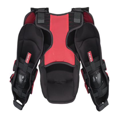 A photo of the CCM Phenom Youth Chest & Arm Protector in colour black, red.