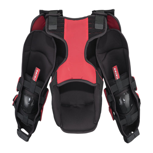 A photo of the CCM Phenom Youth Chest & Arm Protector in colour black, red.