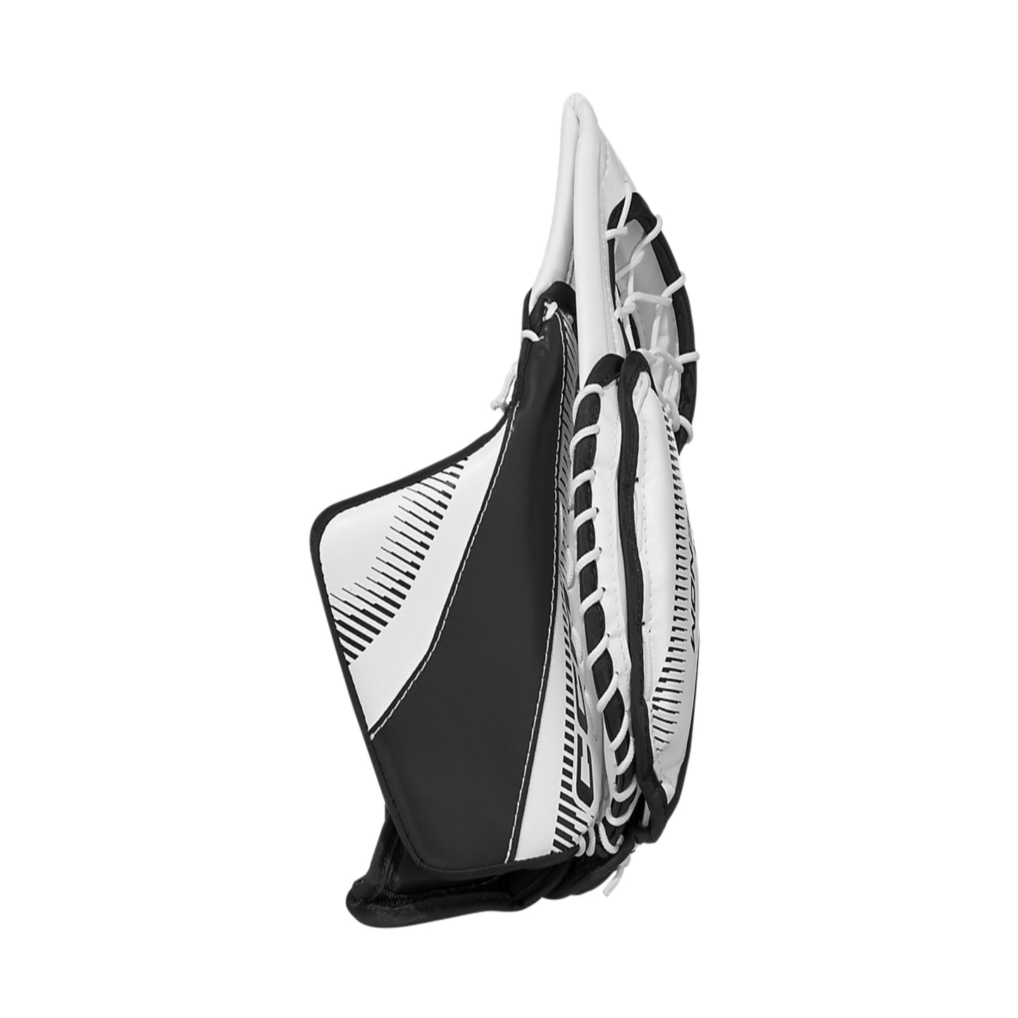 A photo of the CCM Phenom Youth Goalie Catcher in colour white and black.